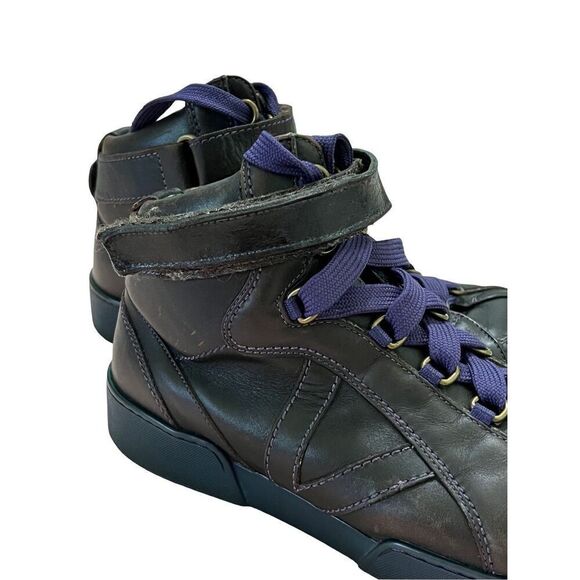 Louis Vuitton Sneakers Men’s 8 High Top Leather Brown Purple Authentic BA0097 8 - Picture 8 of 16